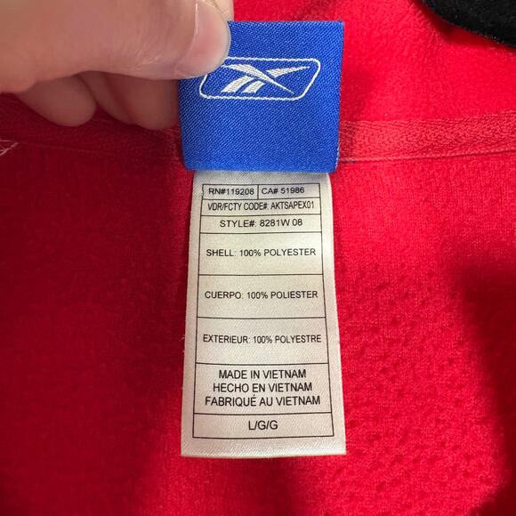 Detroit Red Wings RBX Women's Red & White Fleece Jacket - Size Large - Full Zip - Picture 7 of 8